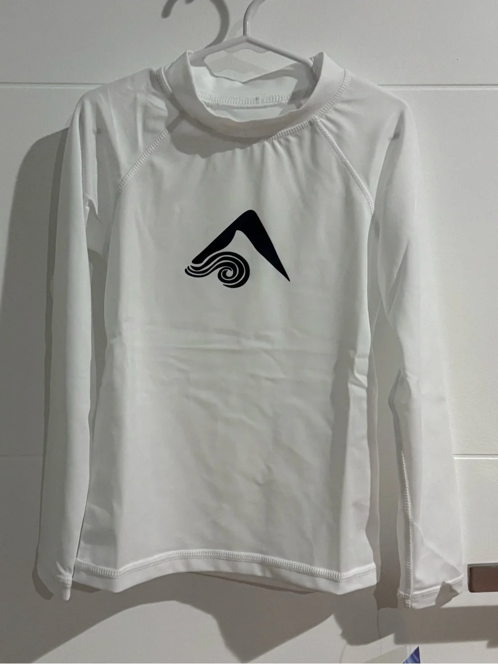 Kanu Surf White Long-Sleeve Rash Guard with Black Logo